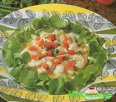 Речной налим со шпинатом