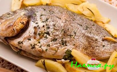 Запеченный морской лещ