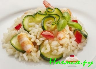 Ризотто с креветками и цуккини