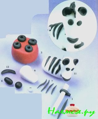 Зебра из мастики 