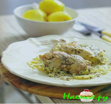 Кролик в сметанно-горчичном соусе в мультиварке