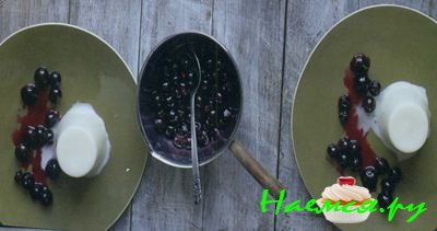 ПАННА КОТТА ВАНИЛЬНАЯ С ЧЕРНИЧНЫМ СОУСОМ