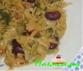 Капуста с фасолью
