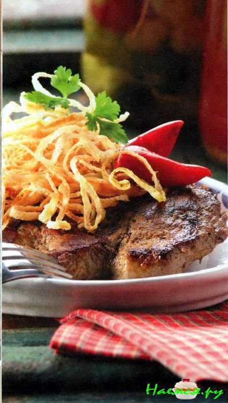 Ростбиф с жареным луком