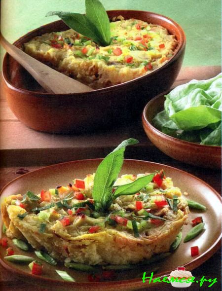 Мясная запеканка с картофельным пюре