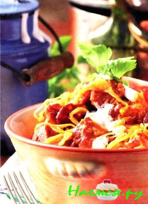 Квашеная капуста с копченым мясом