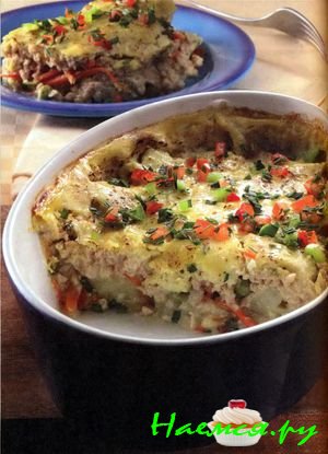 Ассорти овощное, запеченное с белым соусом