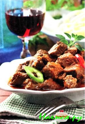 Гуляш из мяса лани