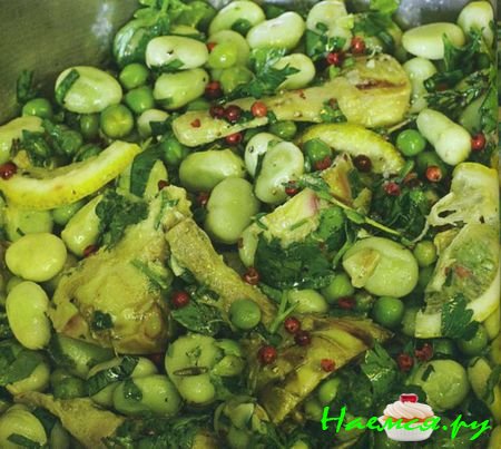 Печеные артишоки с бобами