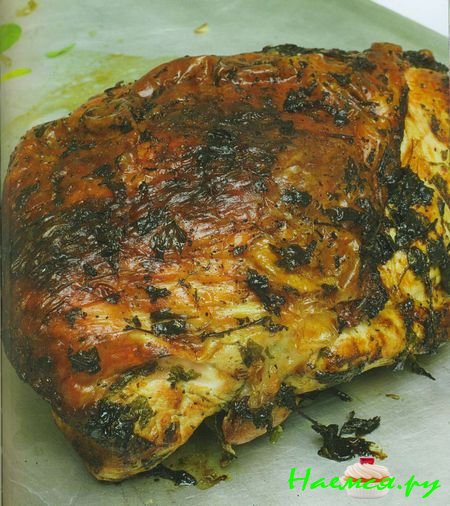 Маринованная грудка индейки с кумином, кинзой и белым вином