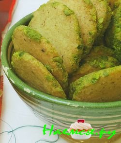 Фисташковое песочное печенье