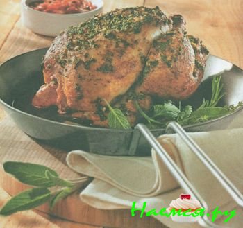 ЖАРЕНАЯ КУРИЦА С ТРАВАМИ