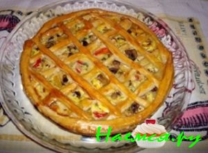 Пирог с грибочками и курочкой