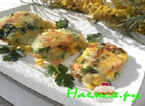 Котлеты из кукурузы и креветок