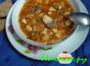 Борщ на скорую руку с рыбными консервами