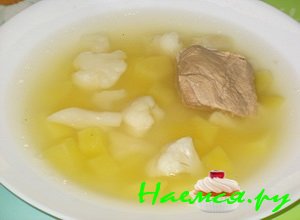 Рецепт приготовления Диетического супа с цветной капустой