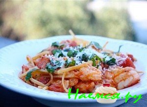 Креветки с макаронами - рецепт с фото