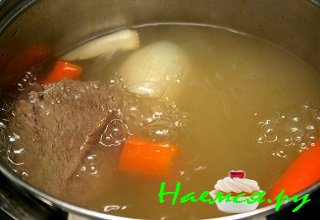 Отварите мясо