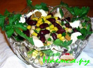 Рецепт салата с фасолью