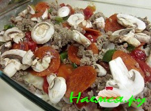 выложите 3 лазаньи и снова слой ингредиентов