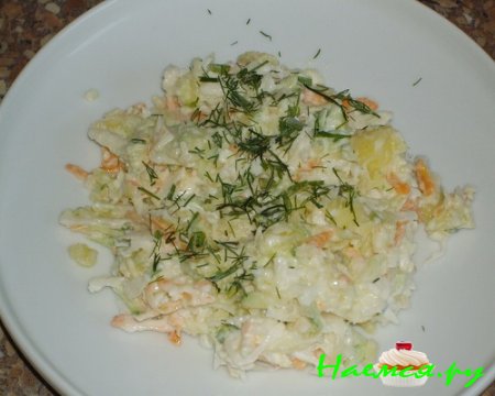 Салат с курицей и репой